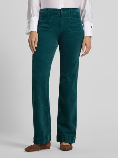 Christian Berg Woman Corduroy broek met opgestikte sierstrookzakken Petrol - 4