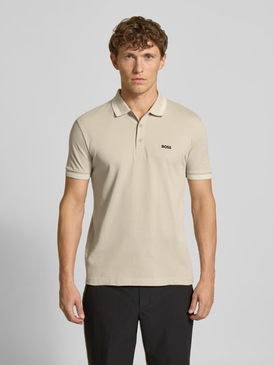 BOSS Green Regular Fit Poloshirt aus reiner Baumwolle Beige 4