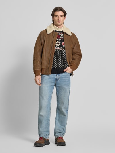 Polo Ralph Lauren Gebreide pullover in all-over look met ronde hals Zwart - 1