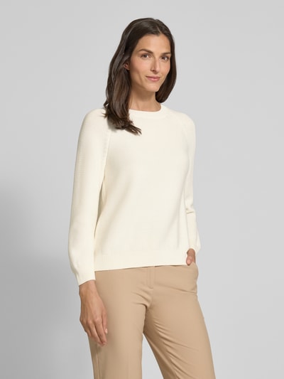 BOSS Strickpullover mit Raglanärmeln Modell 'Fovila' Offwhite 4