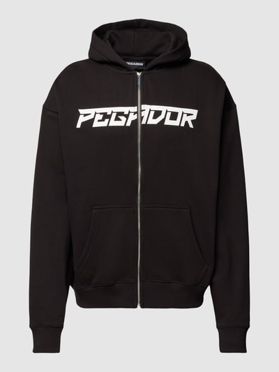 Pegador Oversized sweatjack met labelprint, model 'DONORA' Zwart - 2