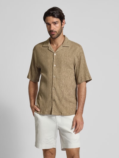JAKE*S STUDIO MEN Regular Fit Freizeithemd mit Reverskragen Beige 4