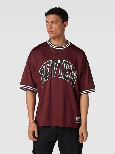 REVIEW T-Shirt aus Mesh mit Rundhalsausschnitt Bordeaux Rot 4