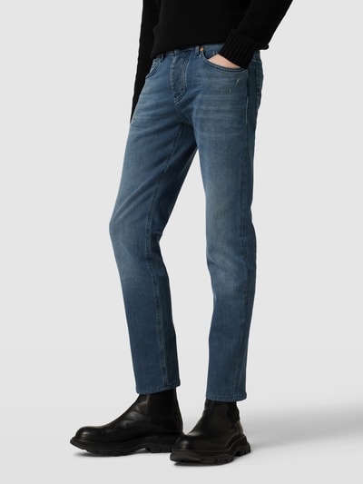 BOSS Orange Tapered Fit Jeans im Used-Look Modell 'Taber' Jeansblau Melange 4