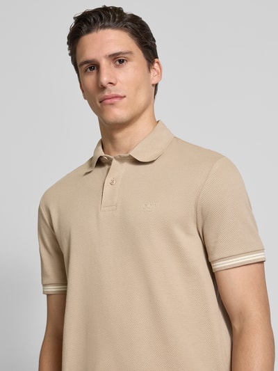 JOOP! Jeans Poloshirt mit Label-Print Modell 'Amare' Beige 3