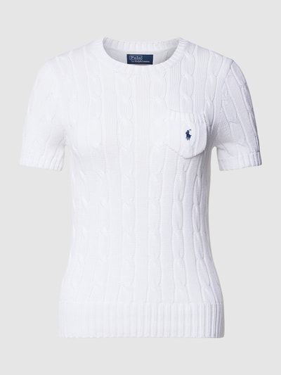 Polo Ralph Lauren Strickshirt mit Zopfmuster Weiss 2