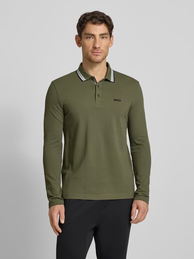 BOSS Green Regular fit poloshirt van puur katoen, model 'PLISY' Donkergroen - 4