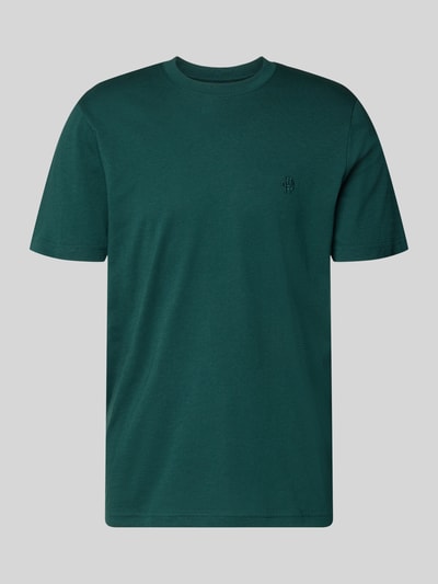 Produktfoto, Regular Fit T-Shirt mit Logo-Stitching von MCNEAL in Dunkelgrün aus Reine Baumwolle, Rundhalsausschnitt, Rückenlänge 70 cm bei Größe M
