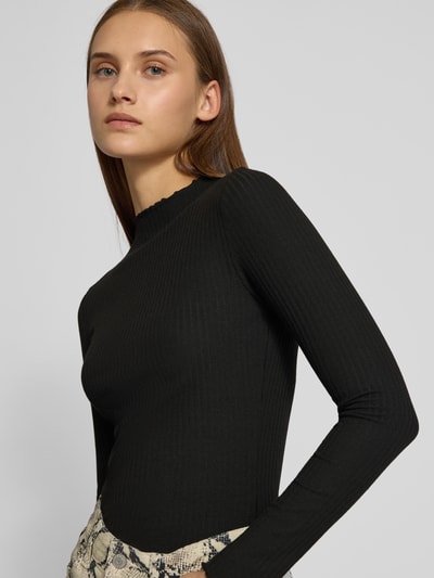 Only Slim Fit Langarmshirt mit Viskose-Anteil Modell 'LEMMA' Black 3