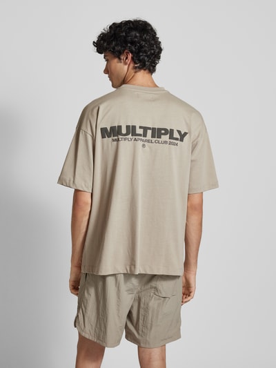 Multiply Apparel Oversized T-shirt met labelprint Beige - 5