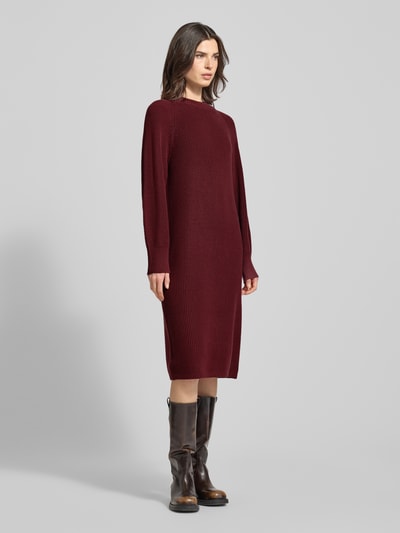 s.Oliver RED LABEL Fließendes Strickkleid aus Baumwoll-Mix Bordeaux 1