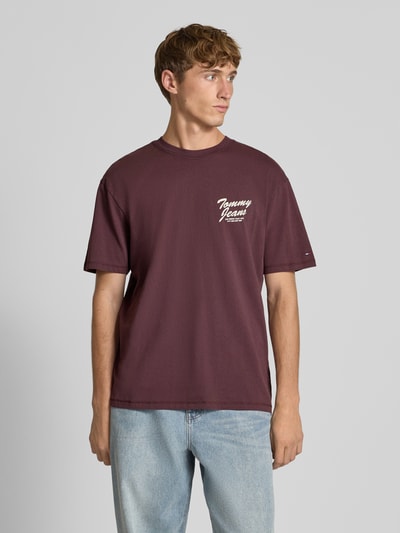 Tommy Jeans Relaxed Fit T-Shirt aus reiner Baumwolle Aubergine 4