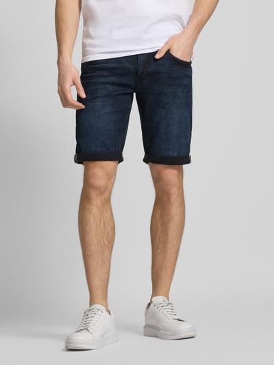 Petrol Regular Fit Jeansshorts im 5-Pocket-Design Modell 'BULLSEYE' Dunkelblau 4