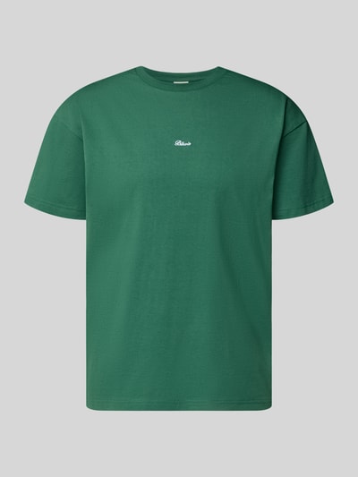 Produktfoto, Regular Fit T-shirt met logostitching van BLKVIS in donkergroen, puur katoen met ronde hals, ruglengte maat M 62 cm