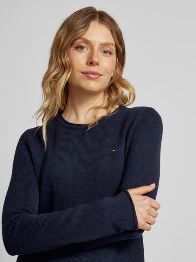 Tommy Hilfiger Gebreide pullover met logostitching Donkerblauw - 3