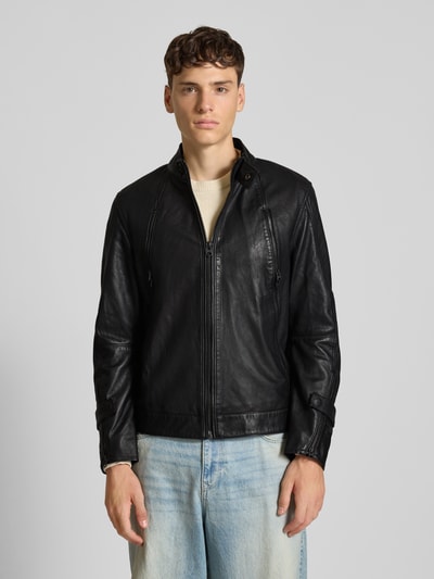 G-Star Raw Bikerjack van schapenleer met opstaande kraag Zwart - 4