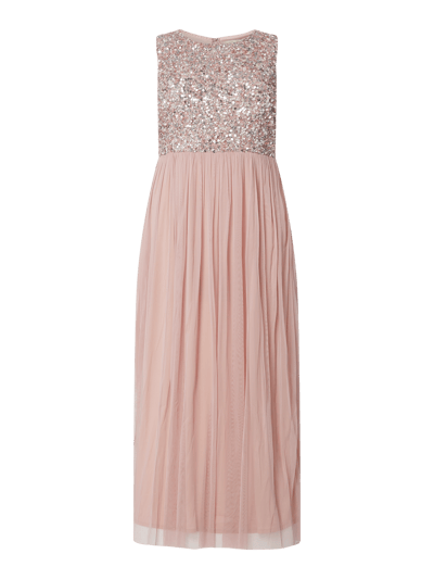 LACE & BEADS PLUS SIZE Abendkleid mit Pailletten Modell 'Picasso' Pink 1