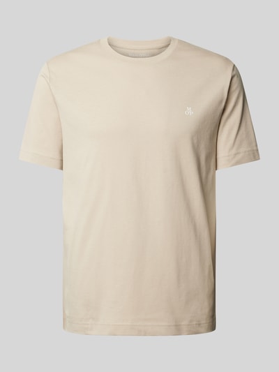 Marc O'Polo T-shirt met labelprint Zand - 2