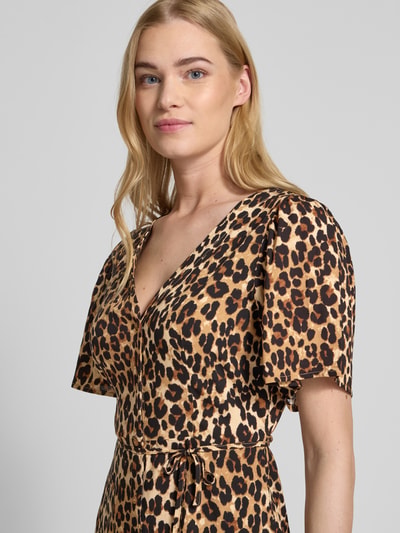 VERO MODA Getailleerde mini-jurk van pure viscose, model 'ALBA' Zand - 3