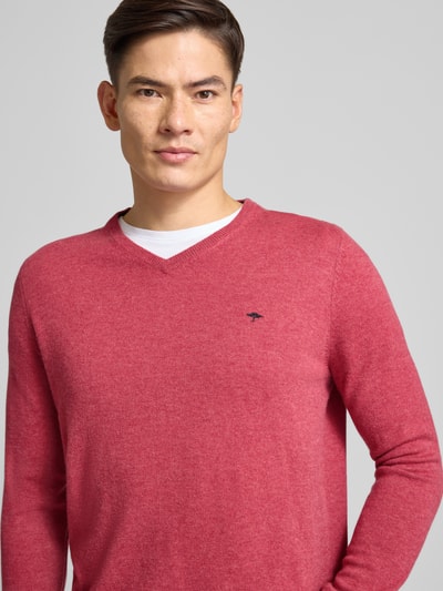 Fynch-Hatton Regular Fit Pullover mit Kaschmir-Anteil Modell 'Merino' Kirsche 3