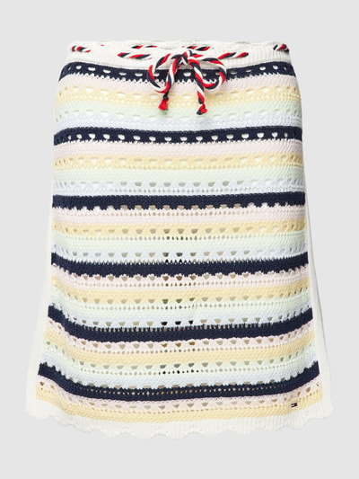 Tommy Jeans Strickrock mit Streifenmuster Modell 'SUMMER CROCHET' Hellgelb 2