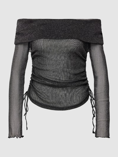 Gina Tricot Shirt aus Mesh mit Effektgarn Black 2
