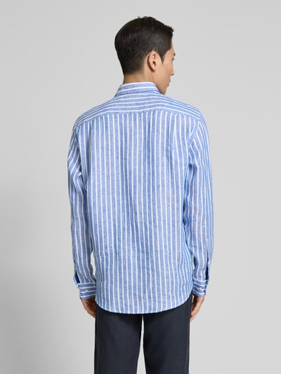 Christian Berg Men Regular Fit Leinenhemd mit Button-Down-Kragen Royal 5