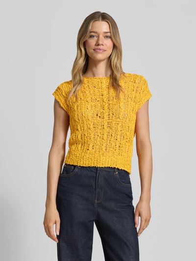 Marc Cain Strickshirt mit Rundhalsausschnitt Senf 4