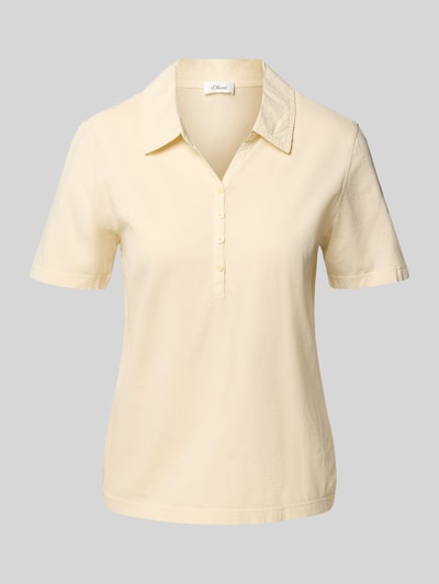 s.Oliver RED LABEL Koszulka polo o kroju regular fit z dżerseju z czystej bawełny Jasnożółty 2