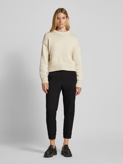 Marc Cain Regular fit stoffen broek met persplooien Zwart - 1