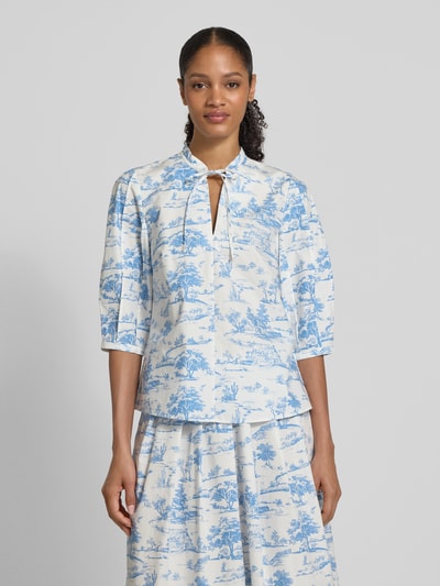 Christian Berg Woman Selection Regular fit blouse met druppelvormige hals Ecru - 4