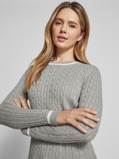 Christian Berg Woman Strickpullover mit gerippten Abschlüssen Silber Melange 3