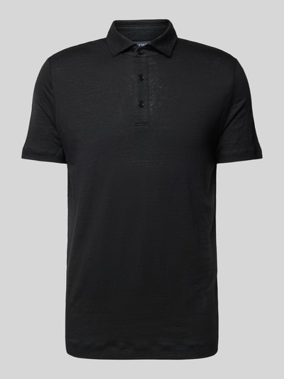 OLYMP Level Five Regular Fit Poloshirt aus Leinen-Elasthan-Mix Black 2