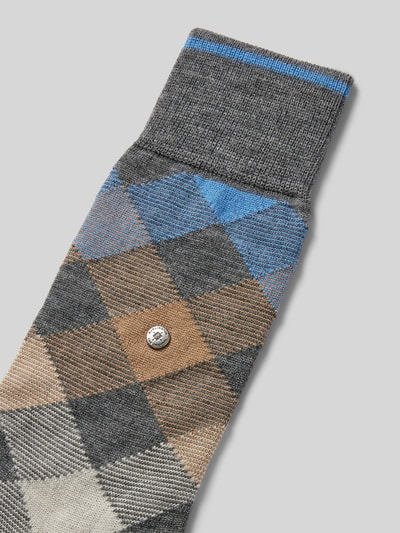 Burlington Socken mit Label-Print Dunkelgrau 2