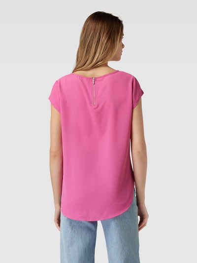 Only Blusenshirt in unifarbenem Design Modell 'VIC' Pink 5