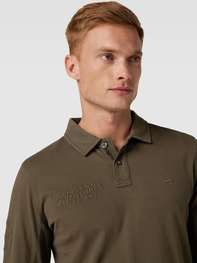 camel active Poloshirt im langärmeligen Design Khaki 3