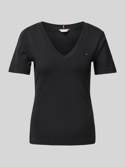 Tommy Hilfiger Slim Fit T-Shirt mit V-Ausschnitt Modell 'CODY' Black 2