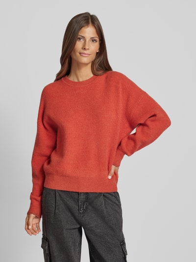 Scotch & Soda Sweter z dzianiny z okrągłym dekoltem Koralowy 4