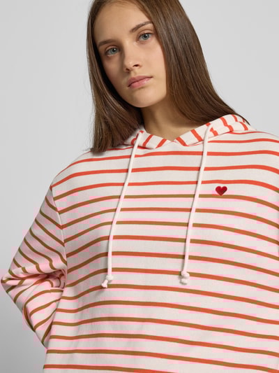 Pieces Loose Fit Hoodie aus Baumwoll-Mix Modell 'CHILLI' Rot Melange 3