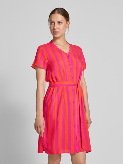 Vila Knielanges Kleid aus Viskose mit Bindegürtel Orange 4