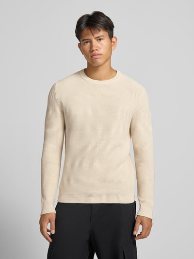 REVIEW Regular Fit Strickpullover aus reiner Baumwolle Ecru 4