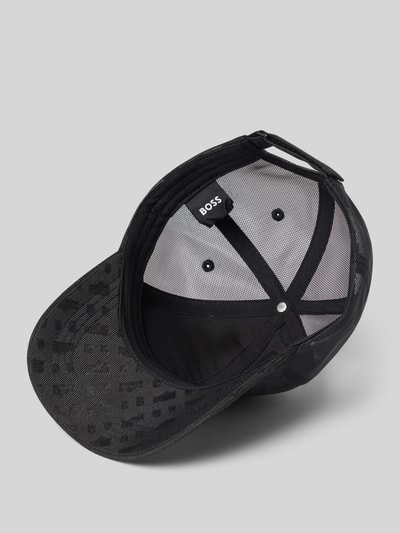 Produktfoto, schwarze Cap mit Strukturmuster Modell 'ZED' von BOSS, Detailaufnahme Innenansicht, Herren Cap