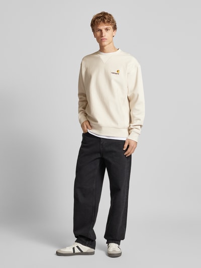 Carhartt Work In Progress Sweatshirt met ribboorden Offwhite - 1