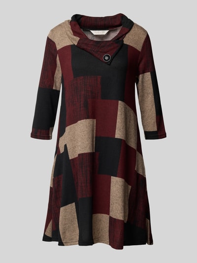 Apricot Relaxed Fit Kleid in Strick-Optik Bordeaux 2