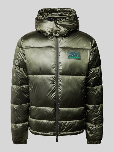 EA7 Emporio Armani Steppjacke mit Label-Patch Modell 'SHINY' Oliv 1