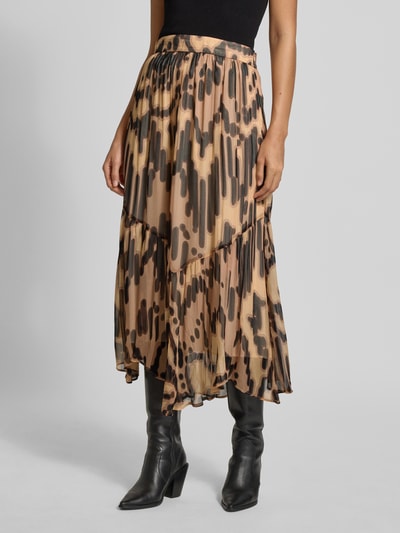 Bash Maxirock aus Viskose mit asymmetrischen Schnitt Modell 'ALEY' Hellbraun 4