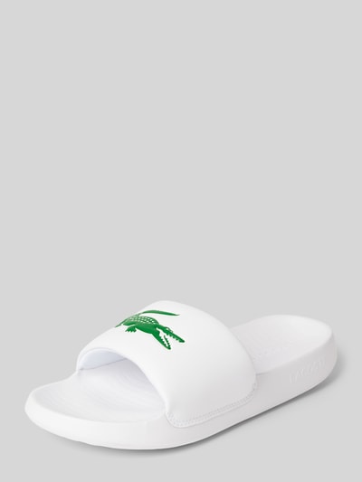 Lacoste Slides mit Label-Detail Modell 'CROCO' Weiss 1