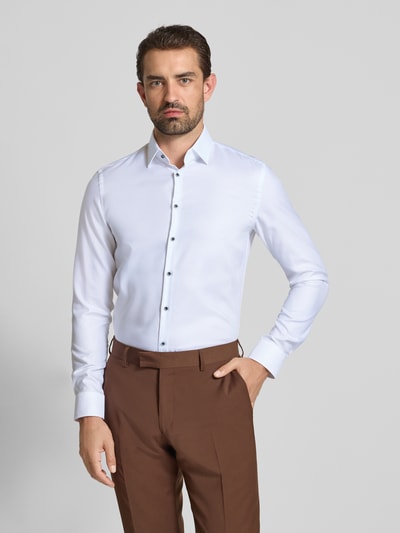 Jake*s Slim fit zakelijk overhemd van puur katoen met kentkraag Wit - 4