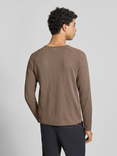 JACK & JONES Regular Fit Longsleeve mit Logo-Patch Modell 'Breeze' Taupe 5