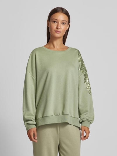 Smith and Soul Sweatshirt met pailletten Lindegroen - 4